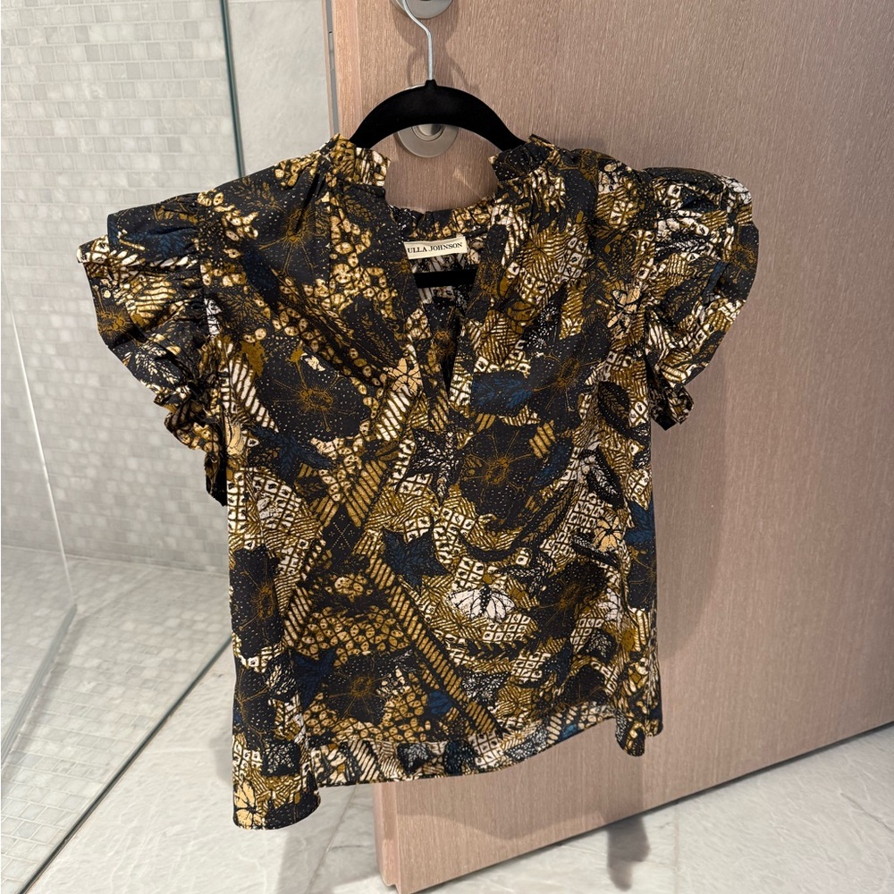 Ulla Johnson Elia Top - Brown & Black